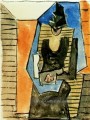 Femme assise au chapeau plat 1945 Kubismus